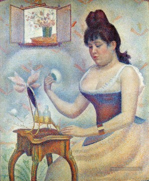 jeune femme se poudrer 1890 Peinture à l'huile